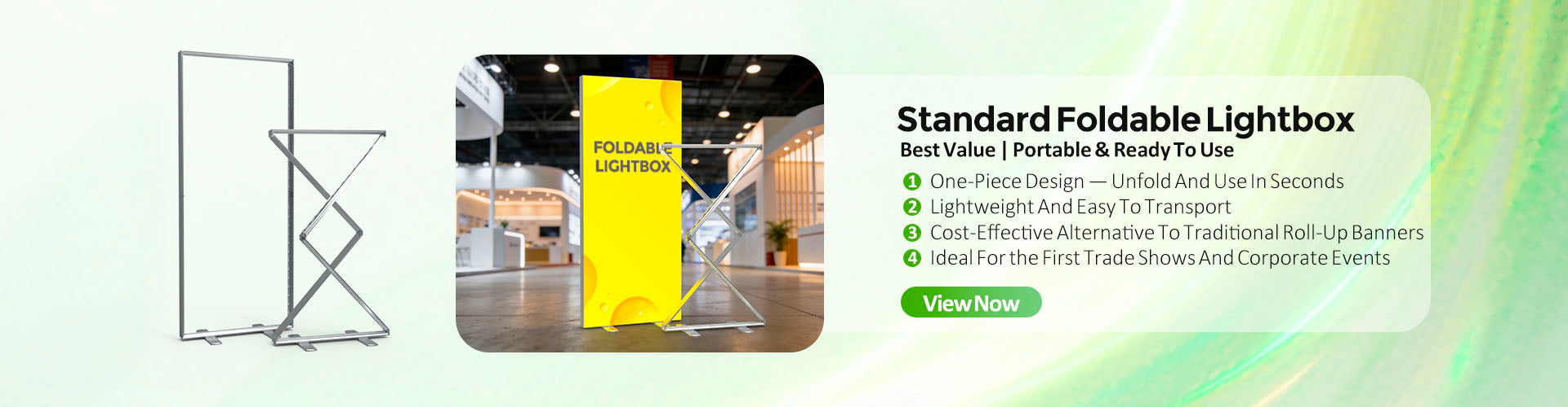 The Frame Plus is 1000mm wide and 3.3ft folding lightbox with an integrated ankle chain connection, unfolding in 5 seconds.