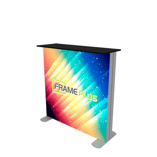 FramePlus DIY SEG exhibition stand banner, tool-free modular frame, silicone-edge fabric, perfect for US trade-show booth.